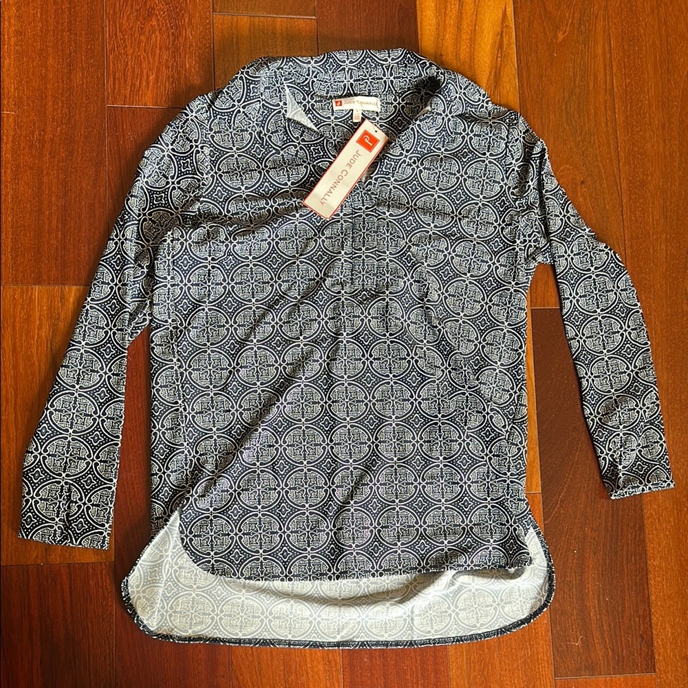 SOLD Navy and White, Jude Connally, NWT, Long Sleeve Shirt, Women’s S